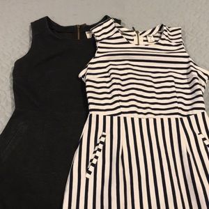 2 Old Navy Dress w/ Pockets XS Gray & Navy Stripe